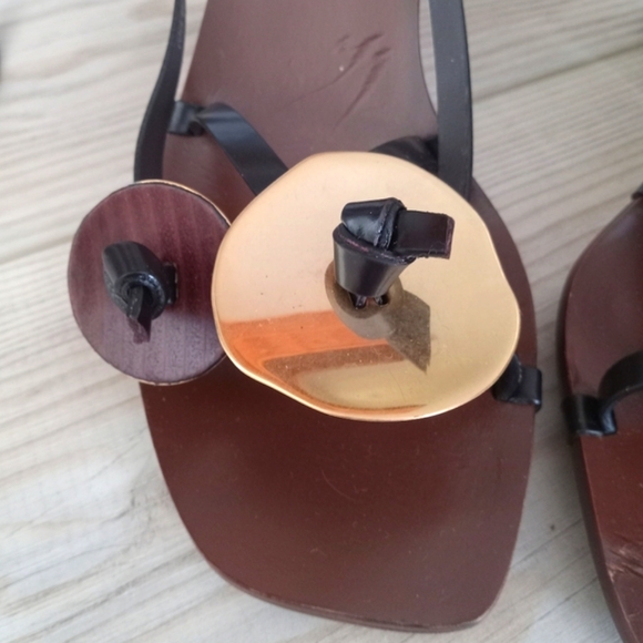 Tory Burch Brown and Gold Sandals - Picture 7 of 13